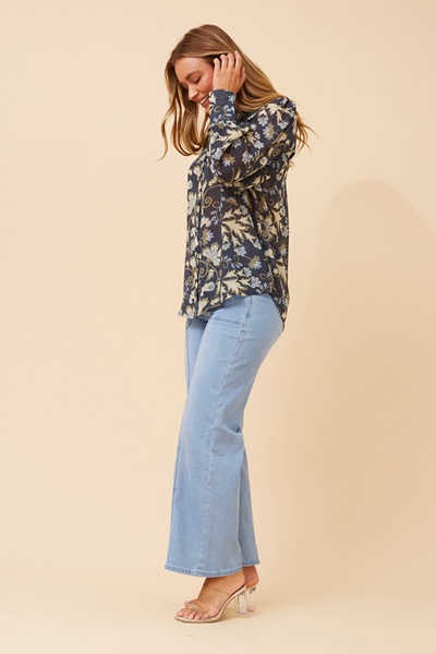 VELLE ABSTRACT PRINT TOP