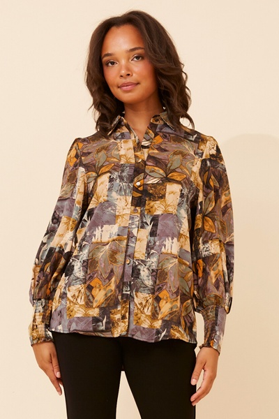 VELLE PATCHWORK PRINT SHIRT