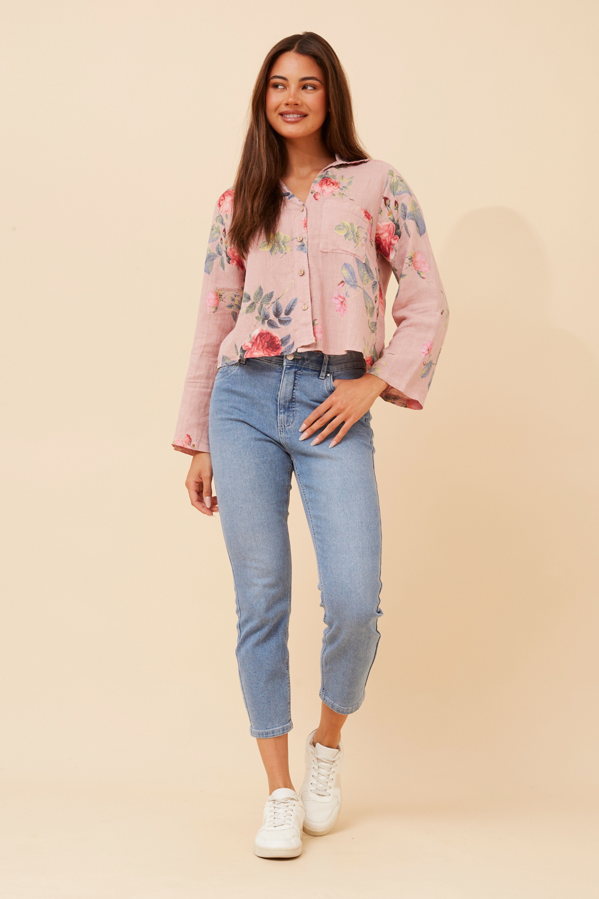 VERNICE FLORAL LINEN SHIRT