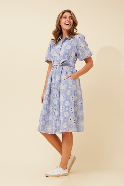 VESPERA BRODERIE ANGLAISE MIDI DRESS