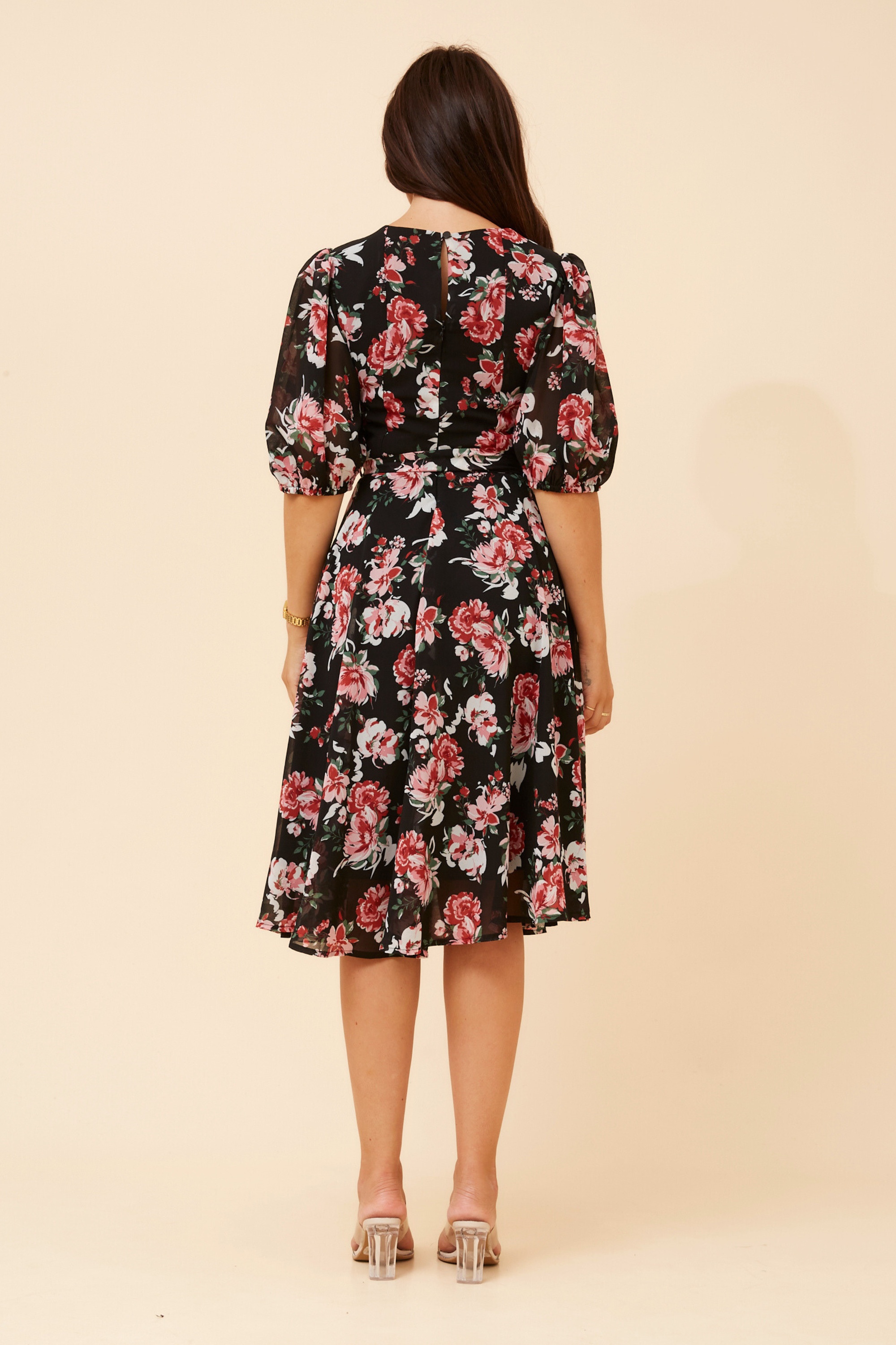 VI FLORAL MIDI DRESS