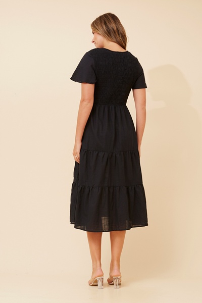 VIANNEY TIERED MIDI DRESS