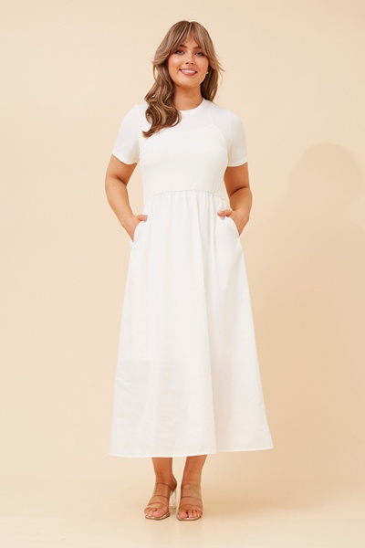 VIC DROP WAIST MIDI DRESS