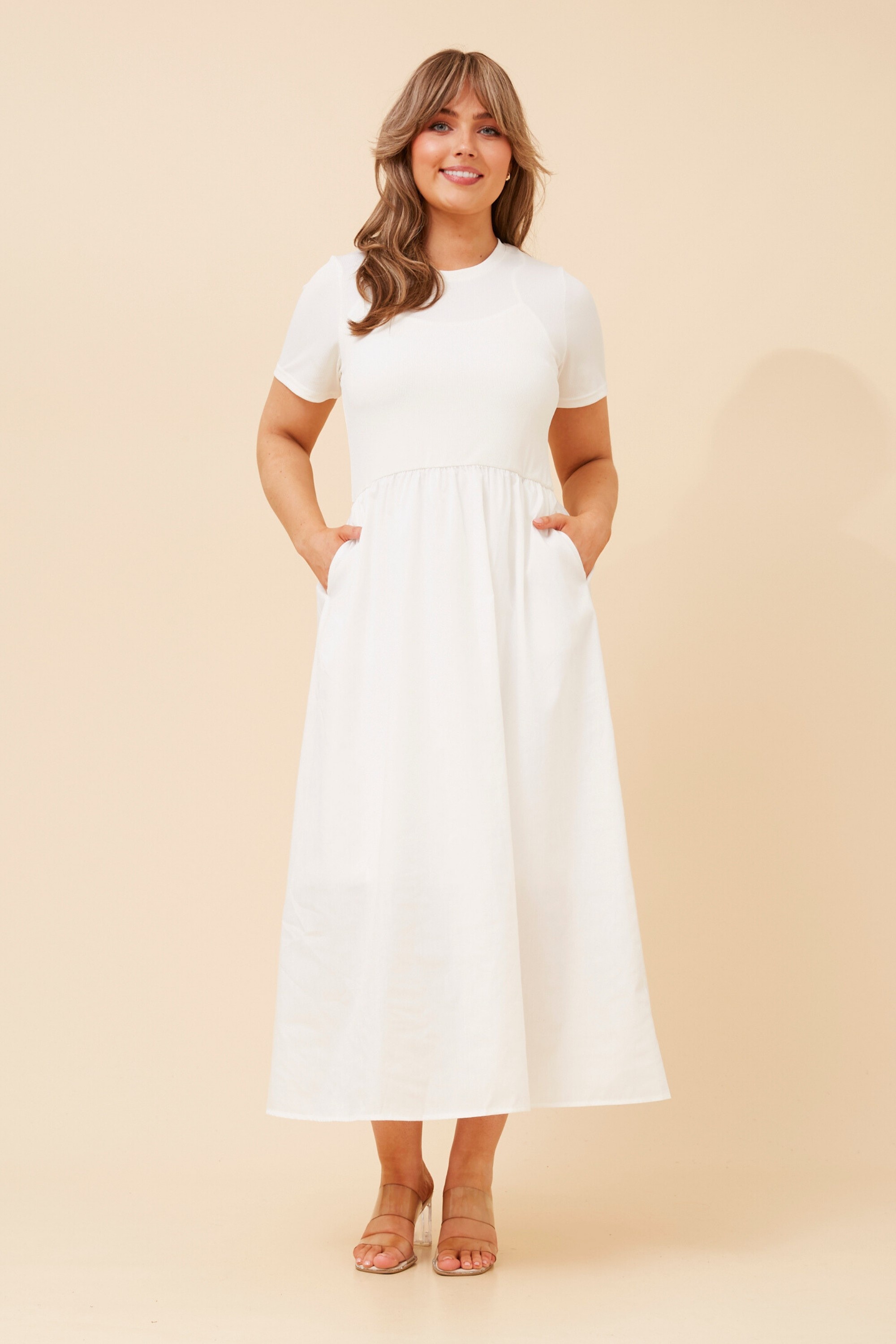 VIC DROP WAIST MIDI DRESS