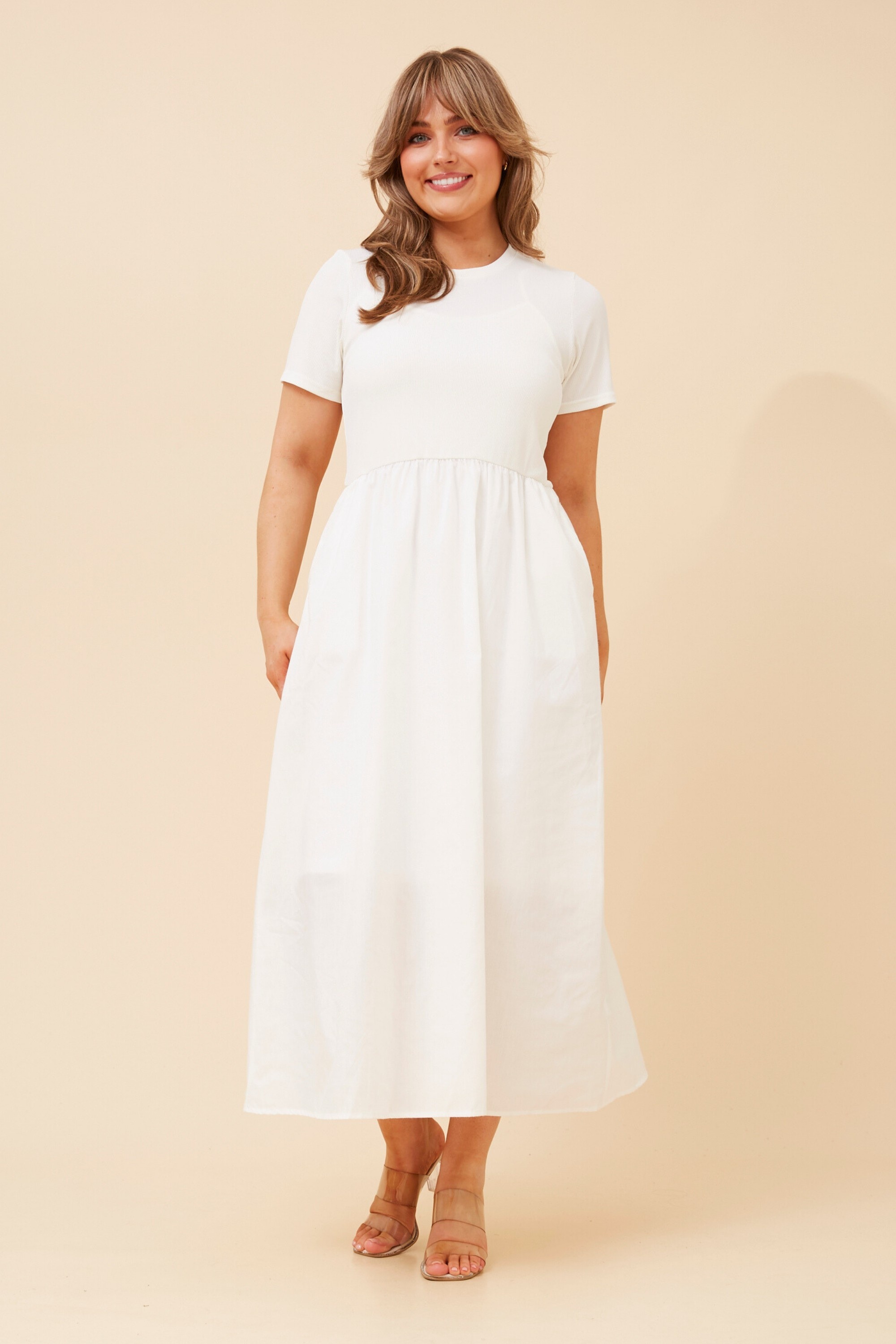 VIC DROP WAIST MIDI DRESS