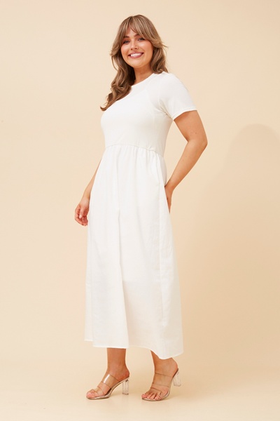 VIC DROP WAIST MIDI DRESS