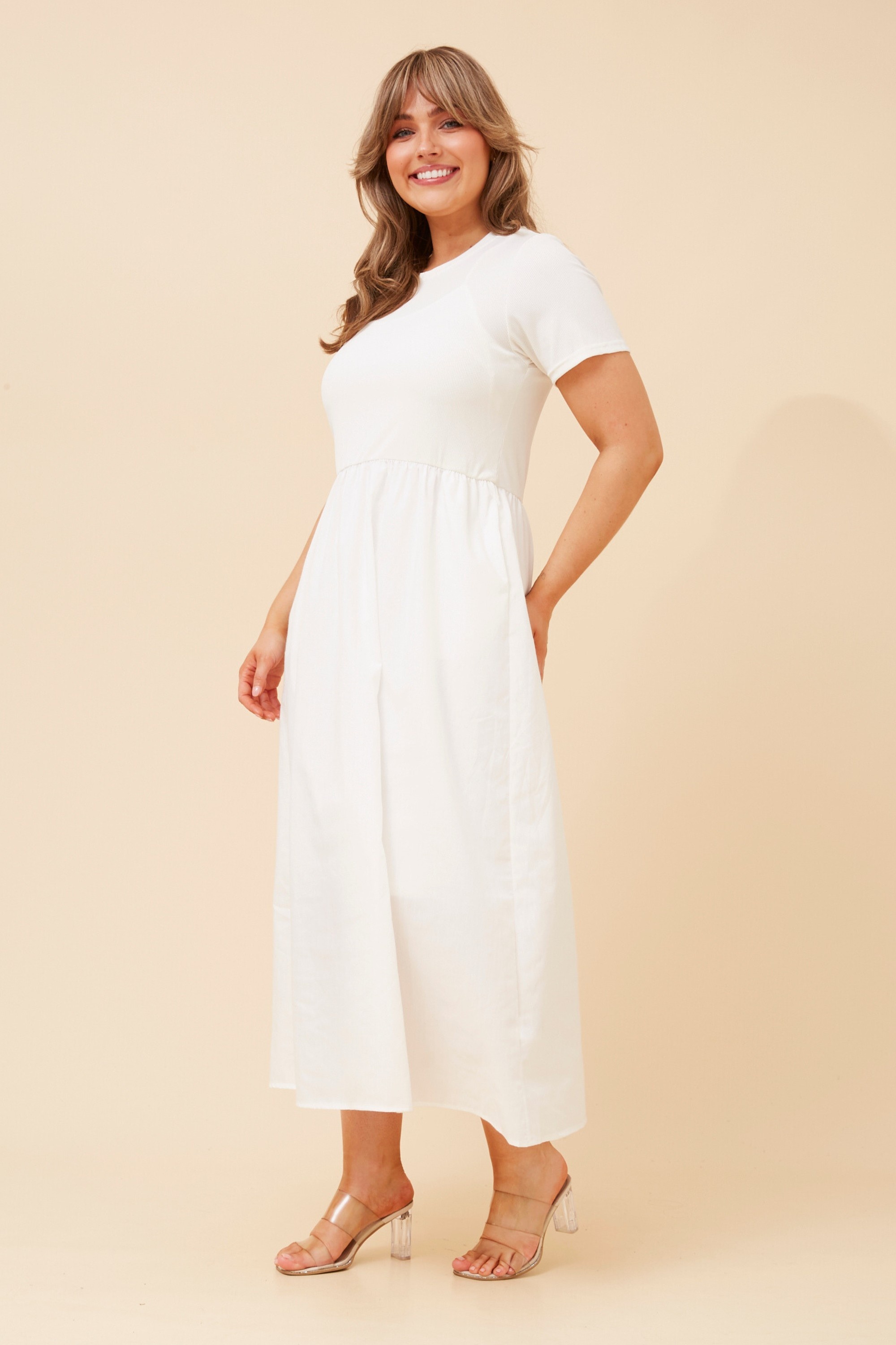 VIC DROP WAIST MIDI DRESS