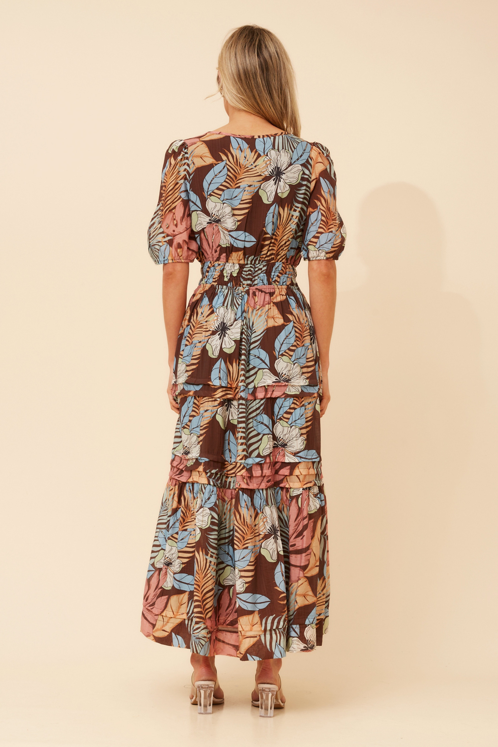 VIENNE TROPICAL PRINT MAXI DRESS