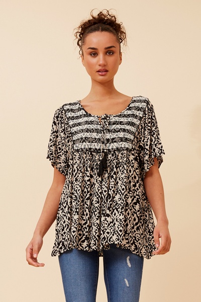 VIMALA ABSTRACT PRINT TOP