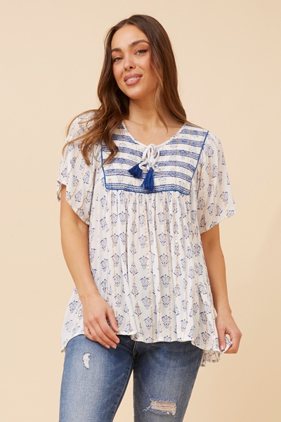 VIMALA ABSTRACT PRINT TOP