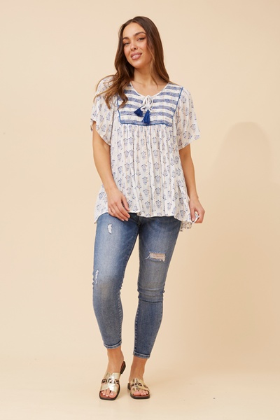 VIMALA ABSTRACT PRINT TOP