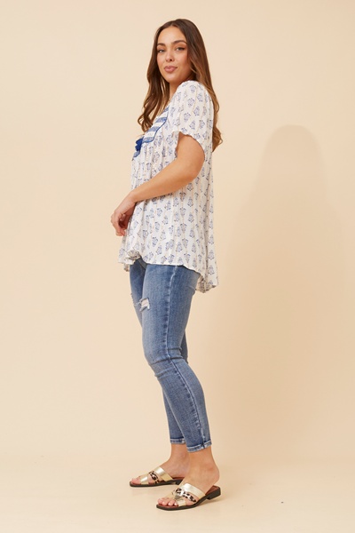 VIMALA ABSTRACT PRINT TOP