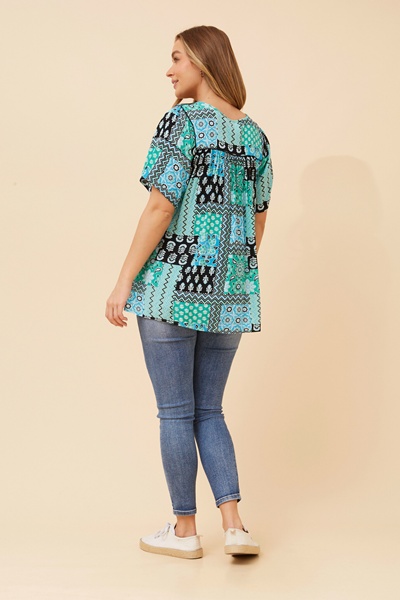 VIMALA PATCHWORK PRINT TOP