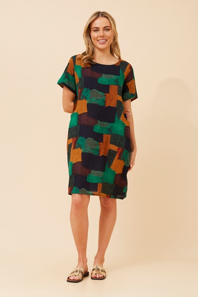 VINE ABSTRACT PRINT DRESS