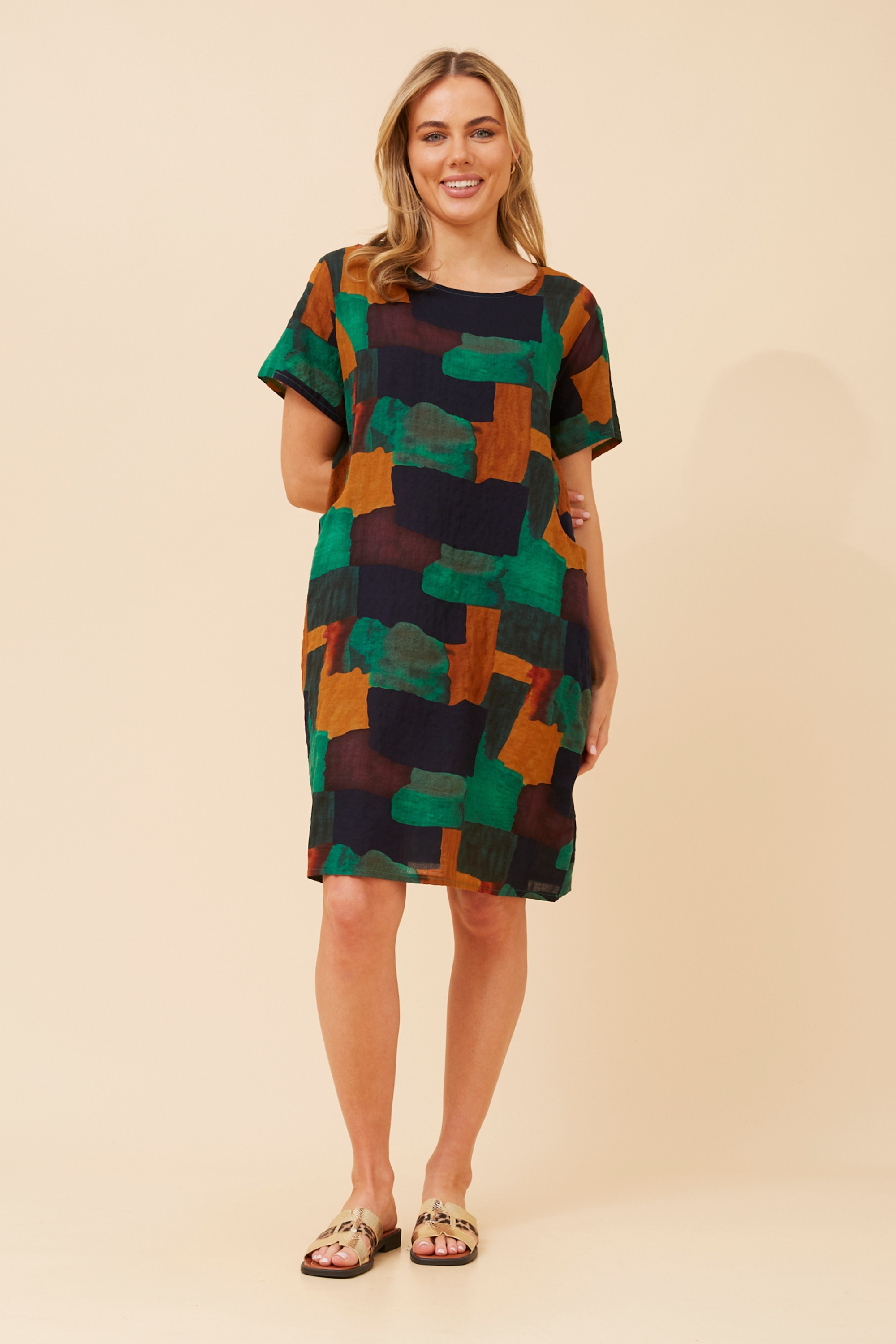 VINE ABSTRACT PRINT DRESS