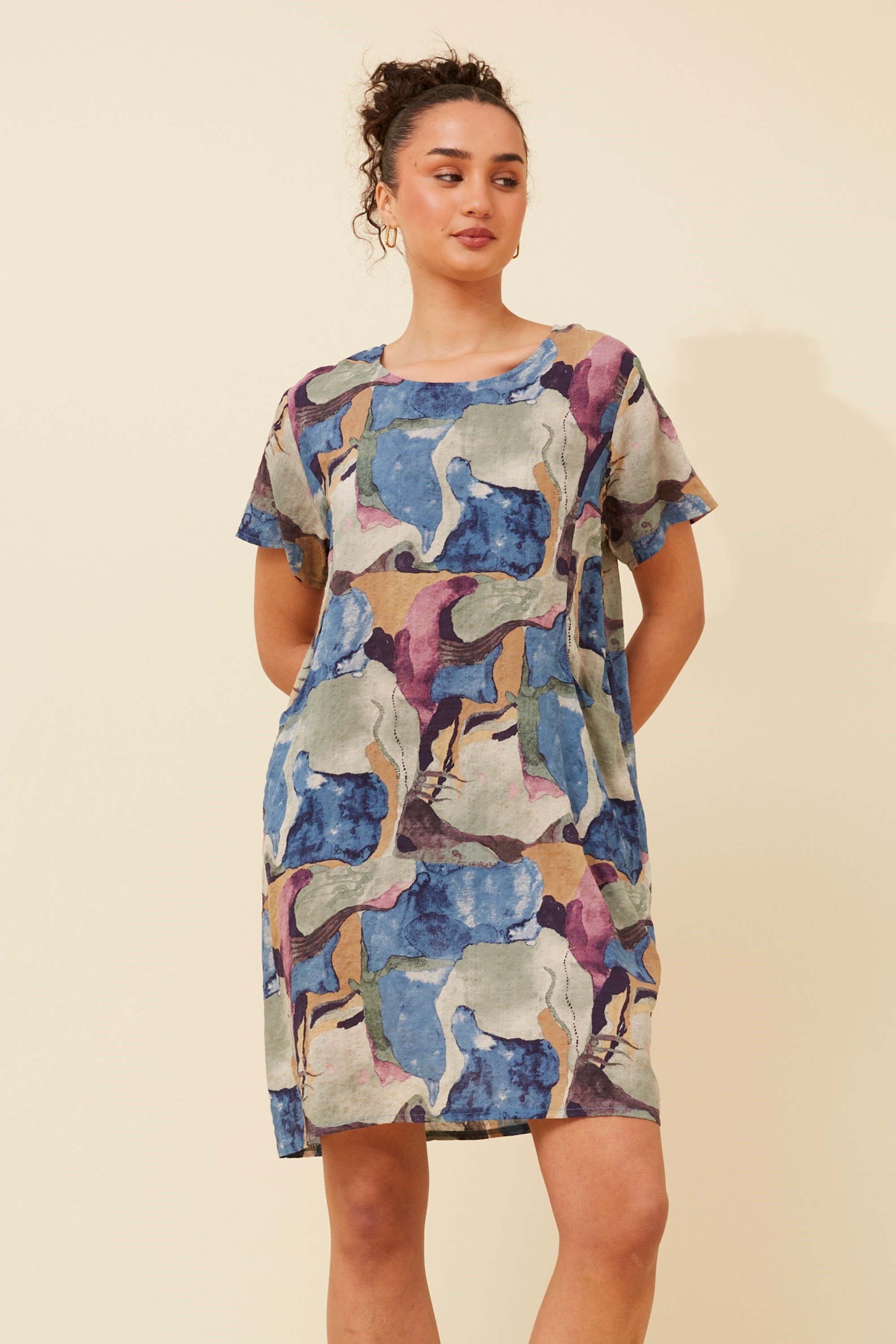 VINE ABSTRACT PRINT DRESS