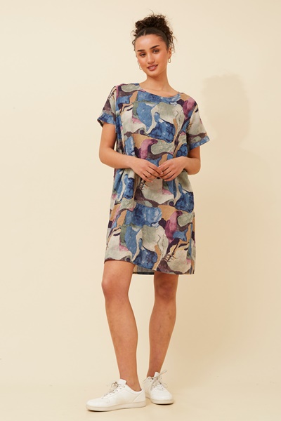 VINE ABSTRACT PRINT DRESS