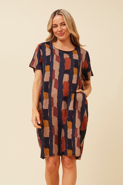 VINE ABSTRACT PRINT DRESS