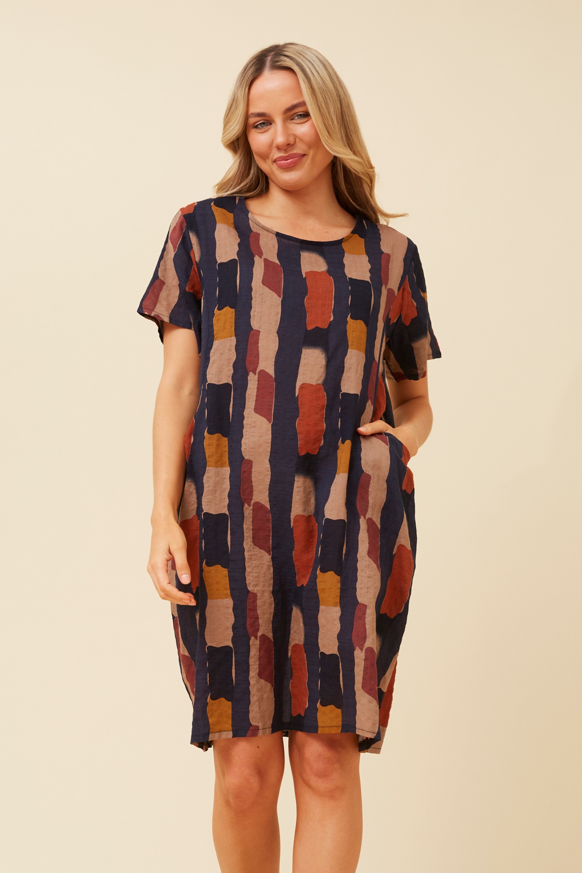 VINE ABSTRACT PRINT DRESS