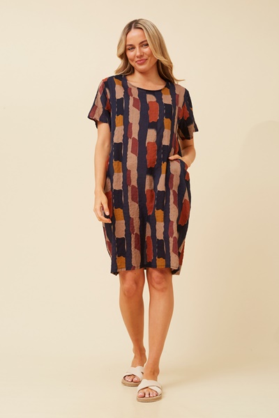 VINE ABSTRACT PRINT DRESS