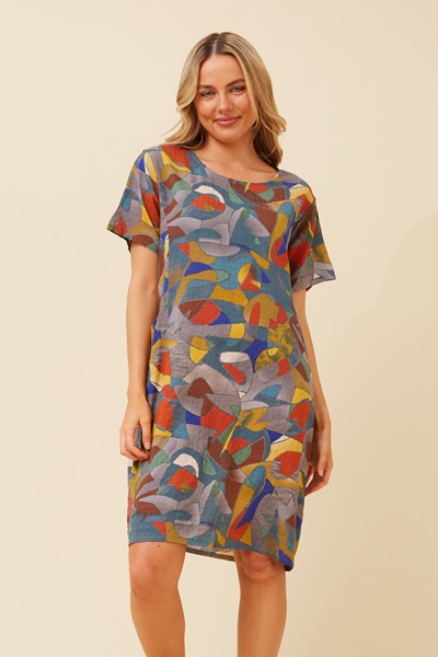 VINE ABSTRACT PRINT DRESS