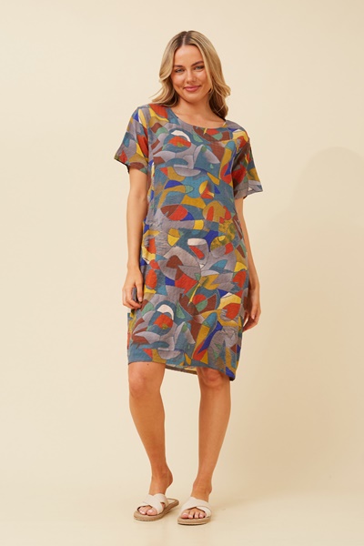 VINE ABSTRACT PRINT DRESS