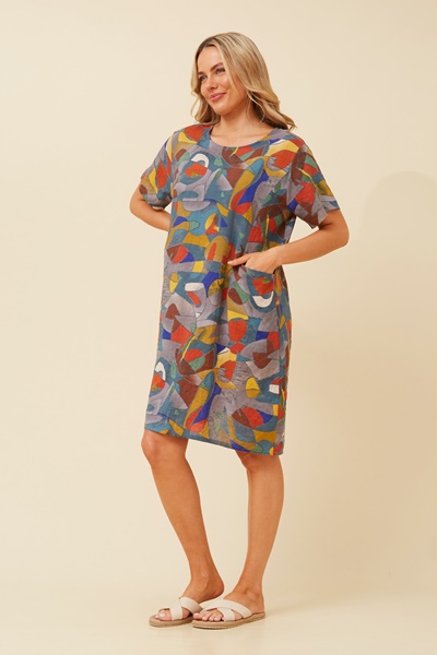 VINE ABSTRACT PRINT DRESS