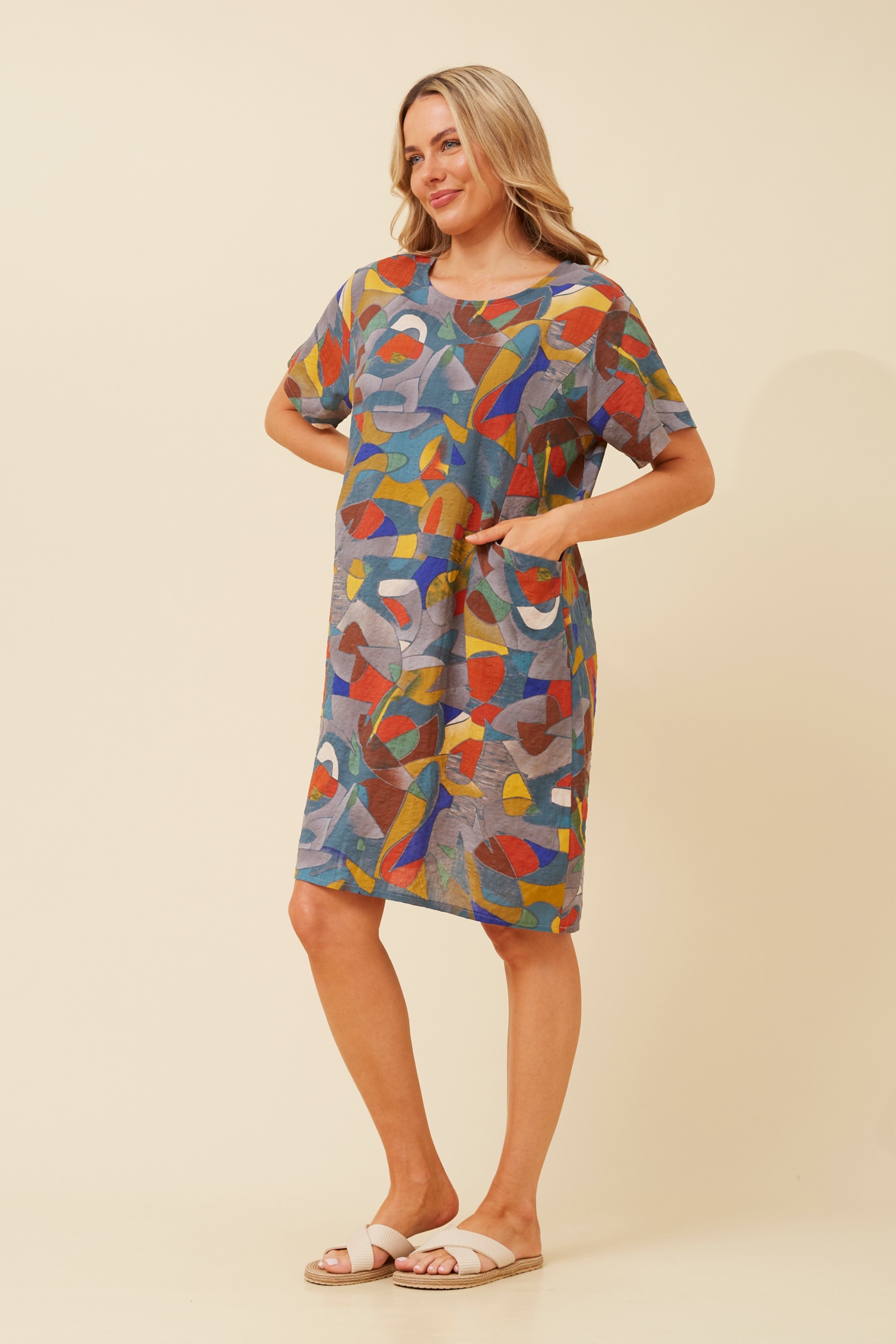 VINE ABSTRACT PRINT DRESS