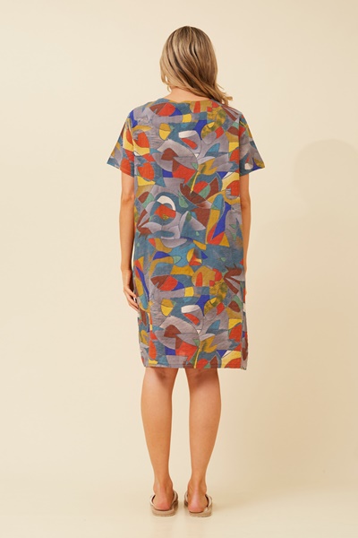 VINE ABSTRACT PRINT DRESS