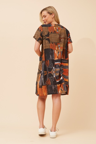 VINE ABSTRACT PRINT DRESS
