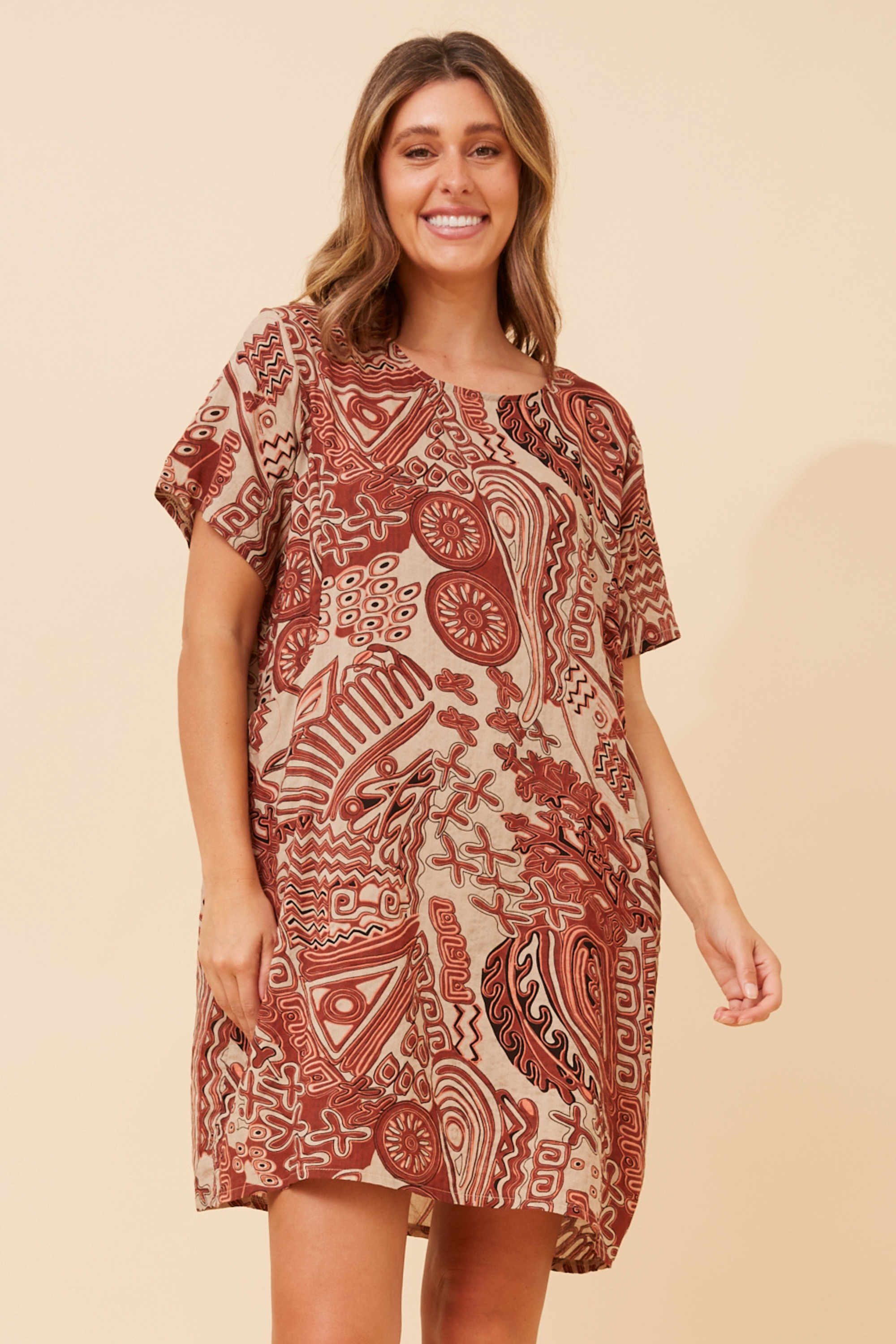 VINE ABSTRACT PRINT DRESS