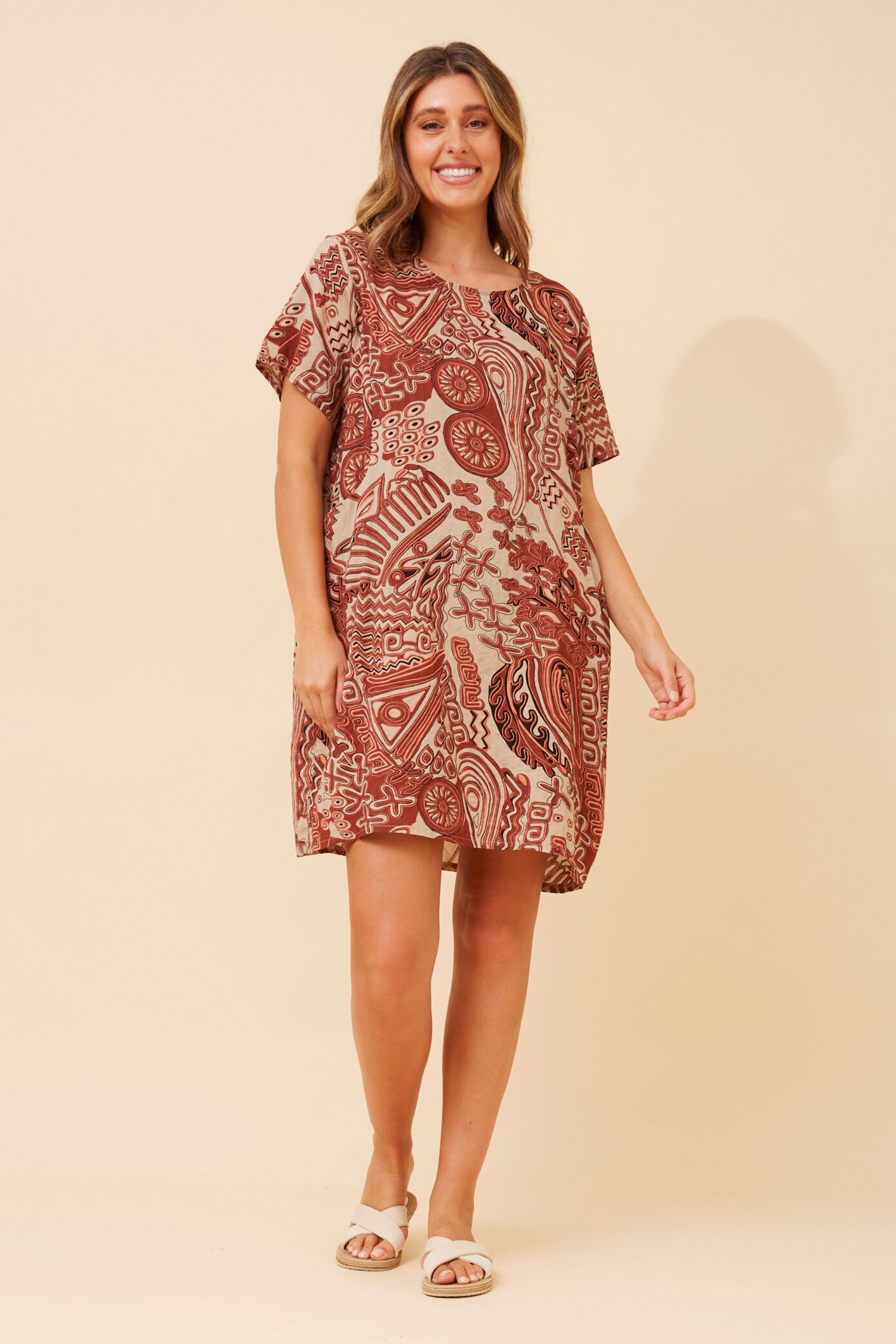 VINE ABSTRACT PRINT DRESS