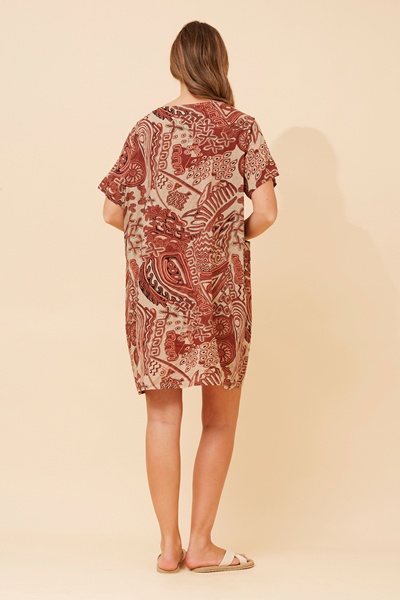 VINE ABSTRACT PRINT DRESS
