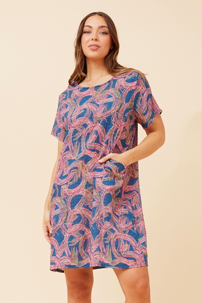 VINE ABSTRACT PRINT DRESS