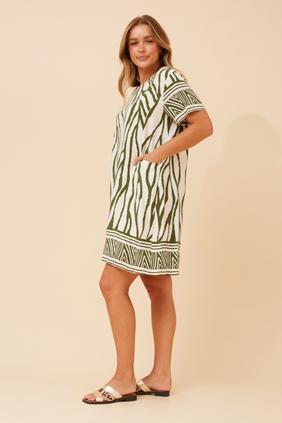 VINE ABSTRACT PRINT DRESS