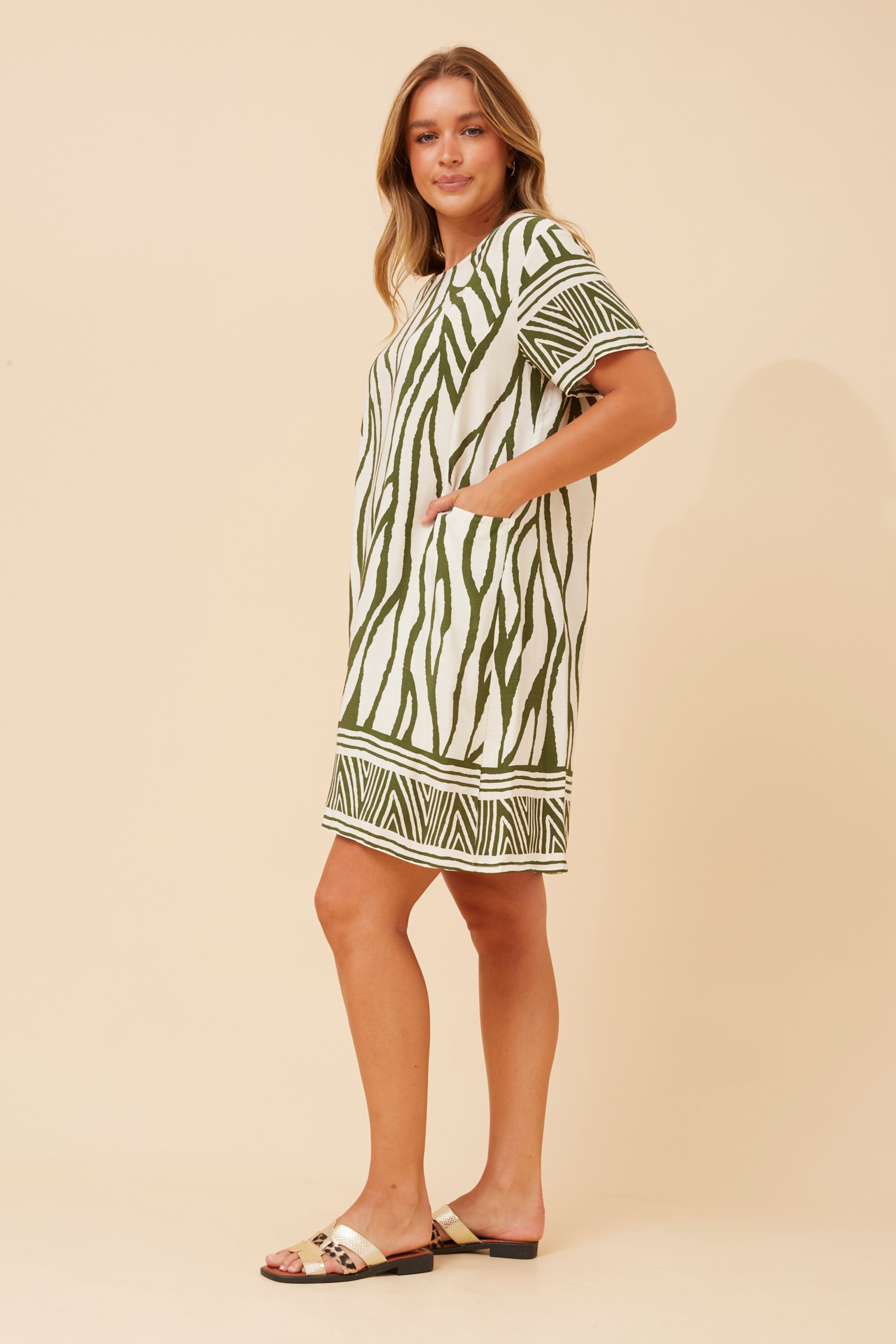 VINE ABSTRACT PRINT DRESS