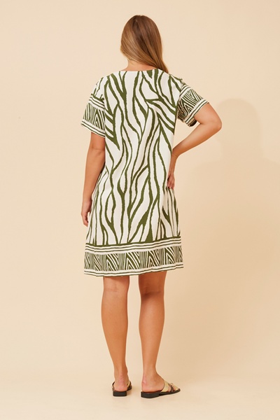 VINE ABSTRACT PRINT DRESS