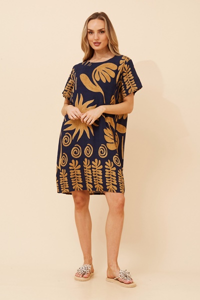 VINE ABSTRACT PRINT DRESS