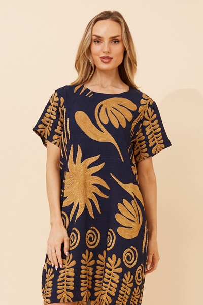 VINE ABSTRACT PRINT DRESS