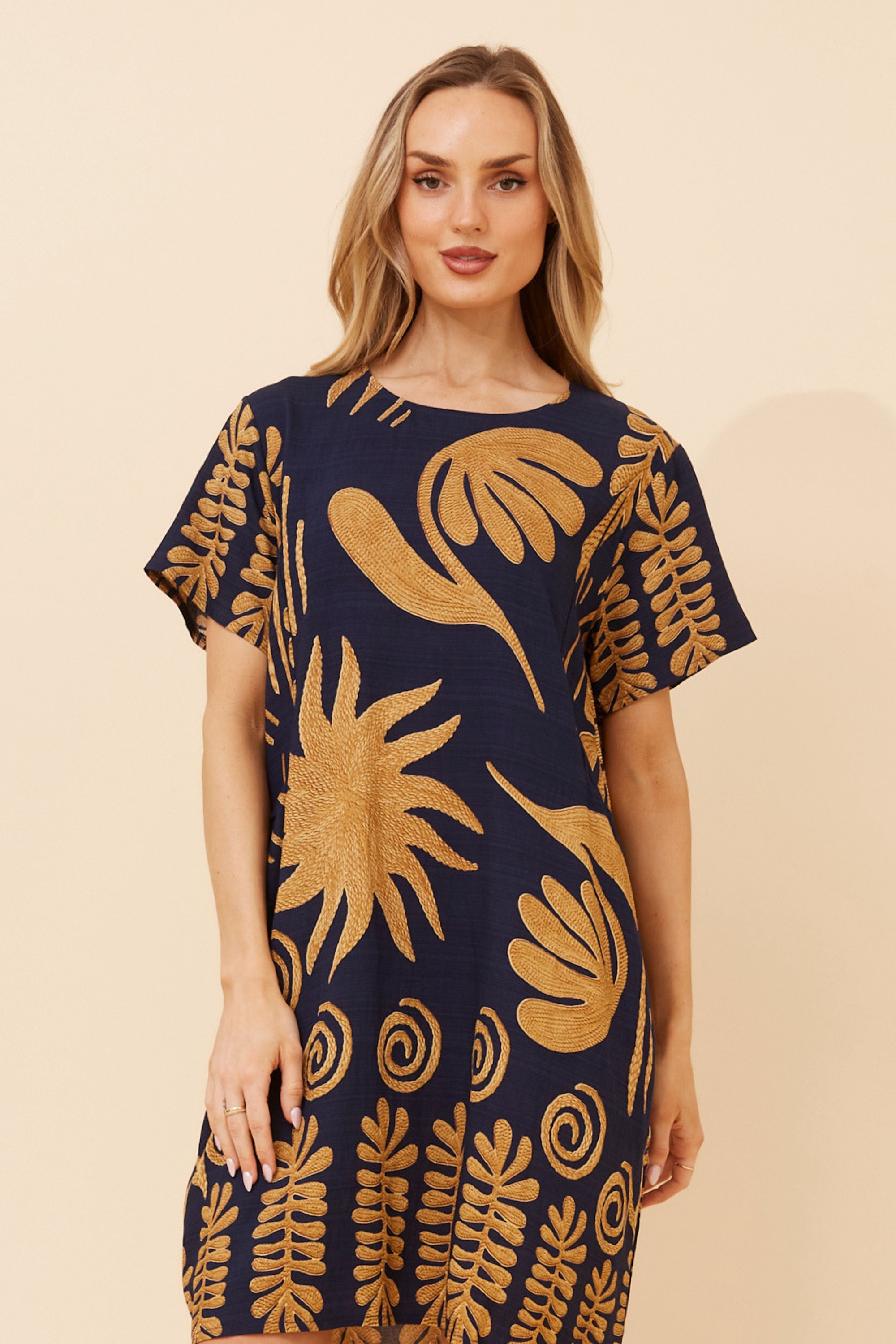 VINE ABSTRACT PRINT DRESS