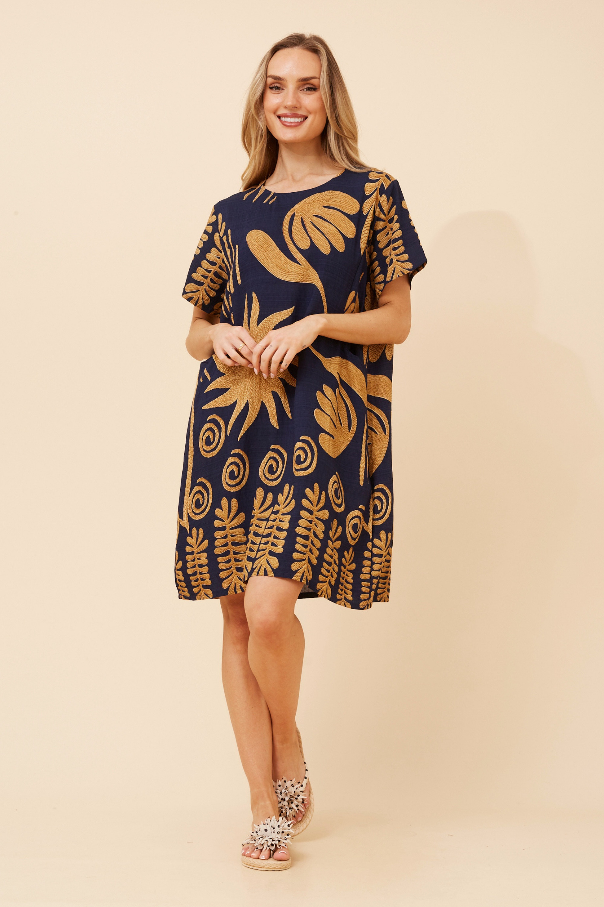 VINE ABSTRACT PRINT DRESS