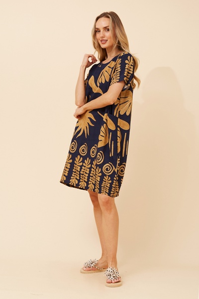 VINE ABSTRACT PRINT DRESS