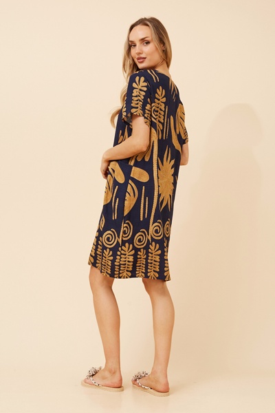 VINE ABSTRACT PRINT DRESS
