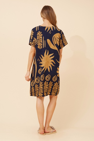 VINE ABSTRACT PRINT DRESS