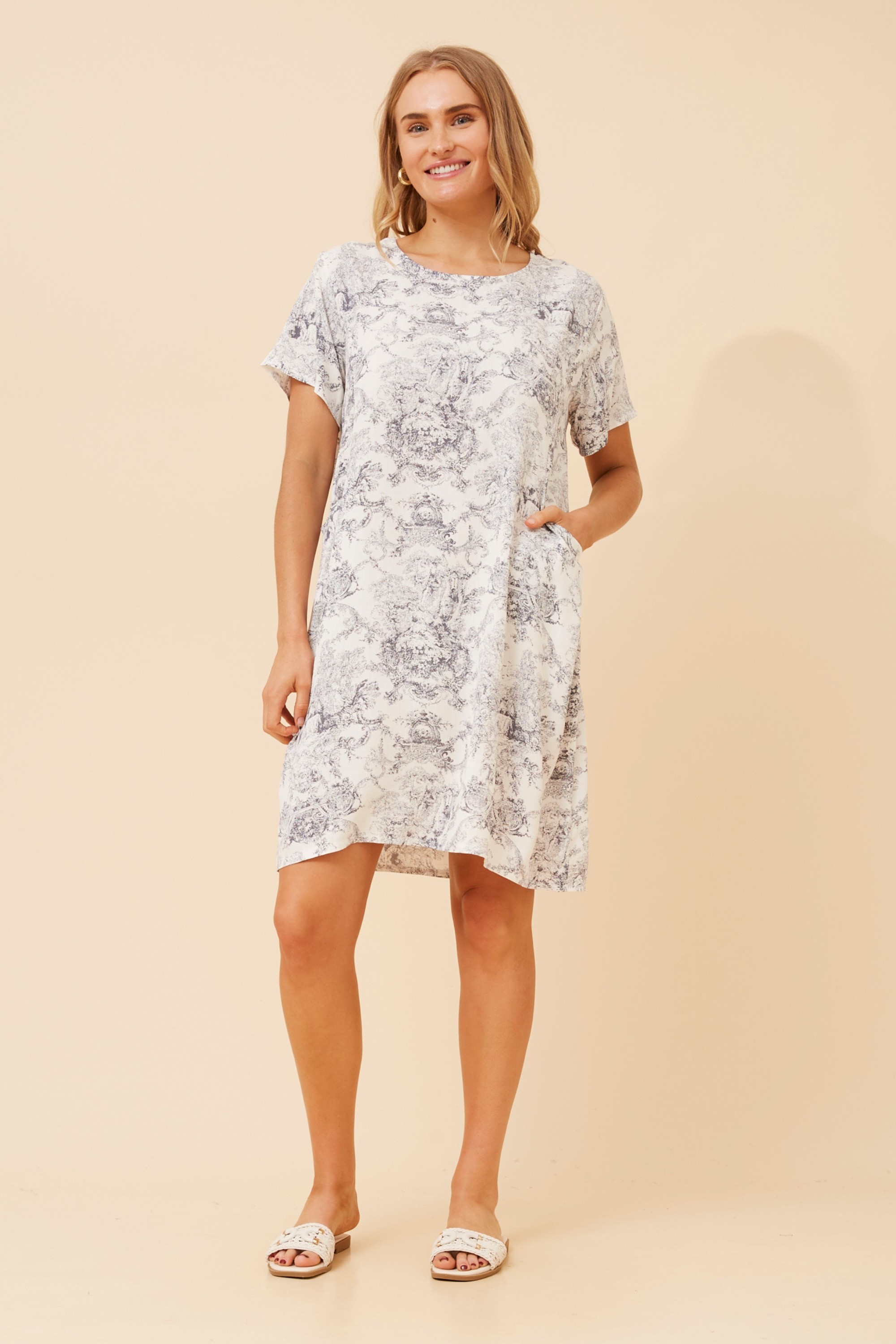 VINE ABSTRACT PRINT DRESS