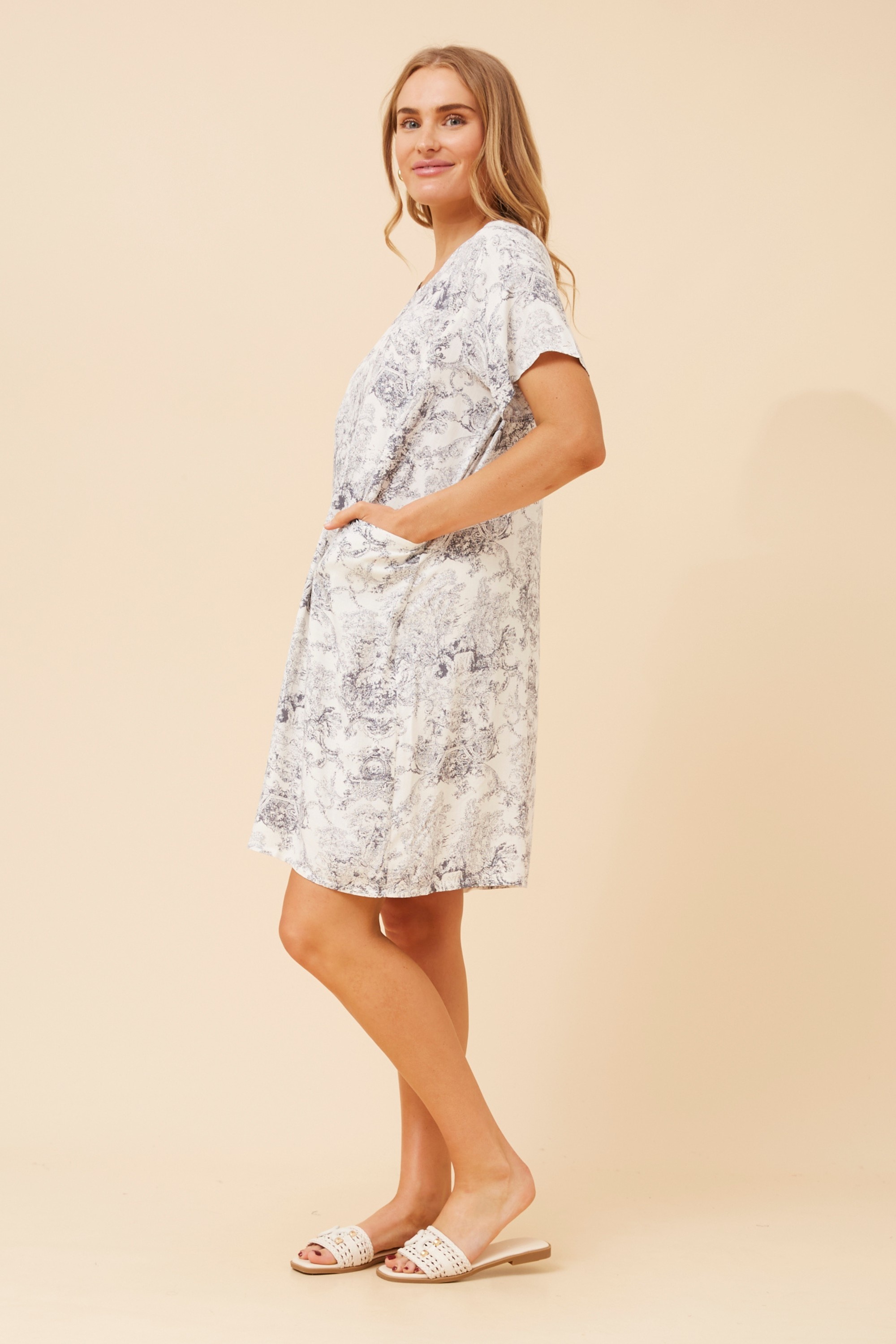 VINE ABSTRACT PRINT DRESS