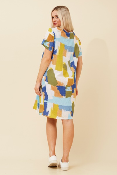 VINE ABSTRACT PRINT SHIFT DRESS