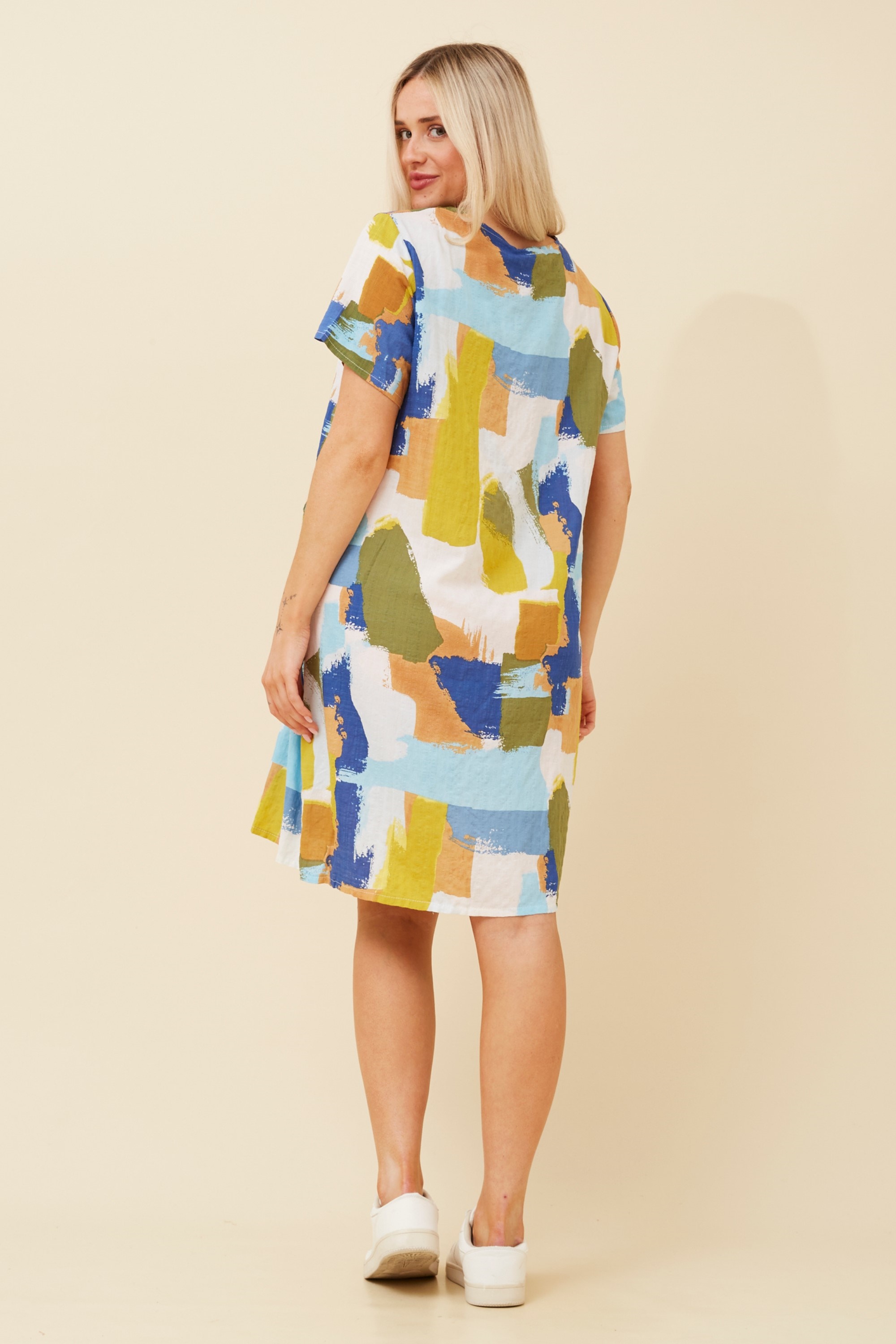 VINE ABSTRACT PRINT SHIFT DRESS