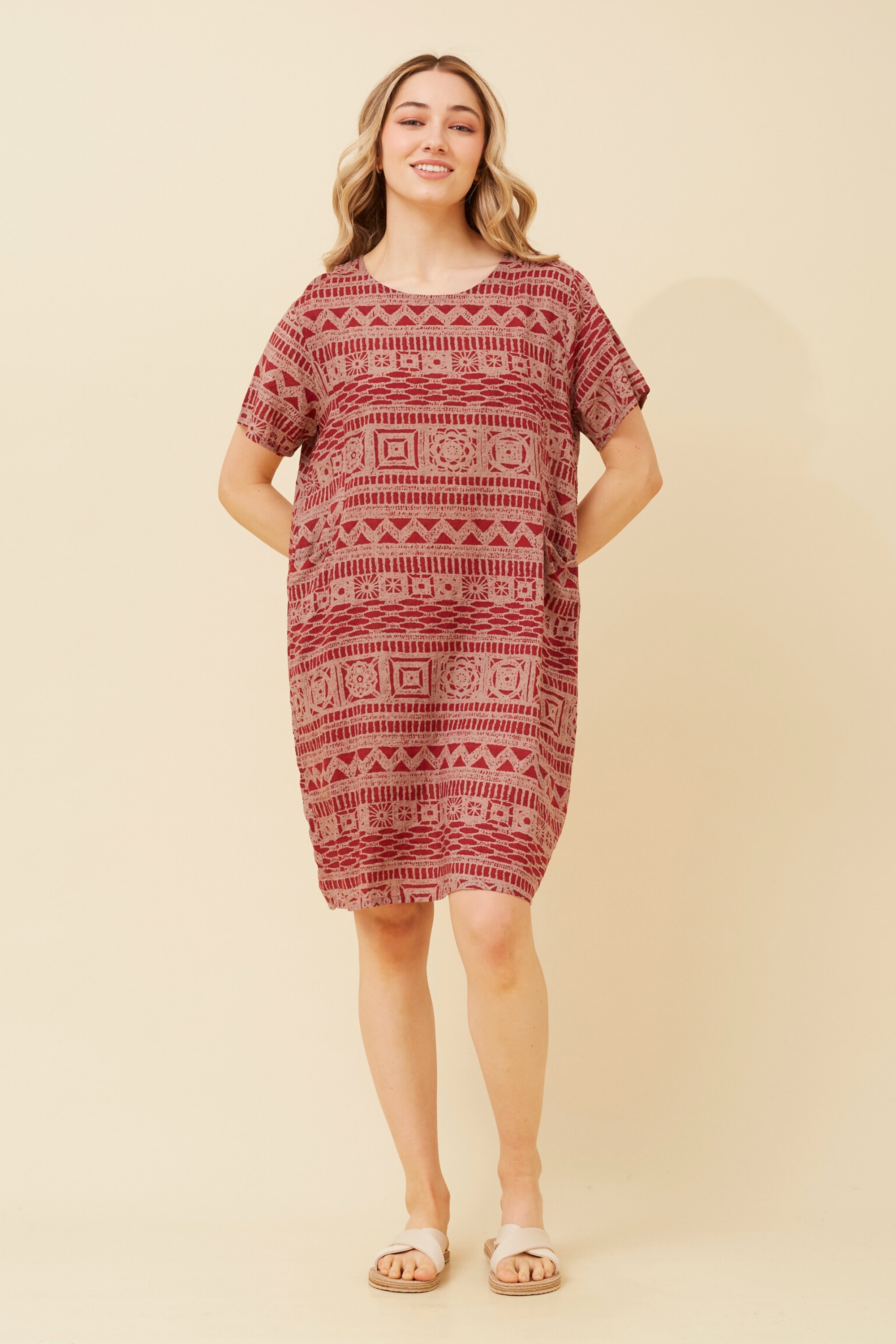 VINE ABSTRACT PRINT SHIFT DRESS