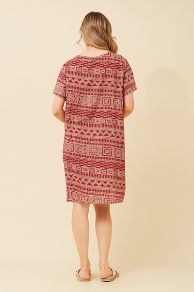 VINE ABSTRACT PRINT SHIFT DRESS